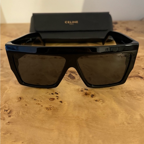 Celine Chunky Rectangle Acetate Sunglasses - Picture 2 of 5